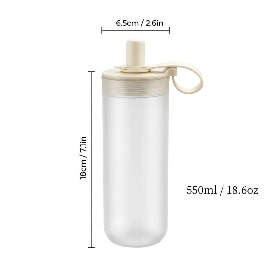 Clear Plastic Reusable Travel Mug | Leak-Proof Cup with Straw and Handle
