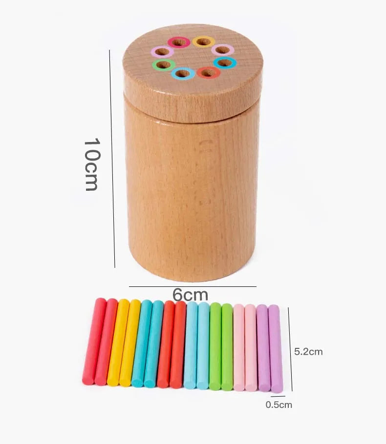Wooden Montessori Color Matching Sorting Stick Balance Toy