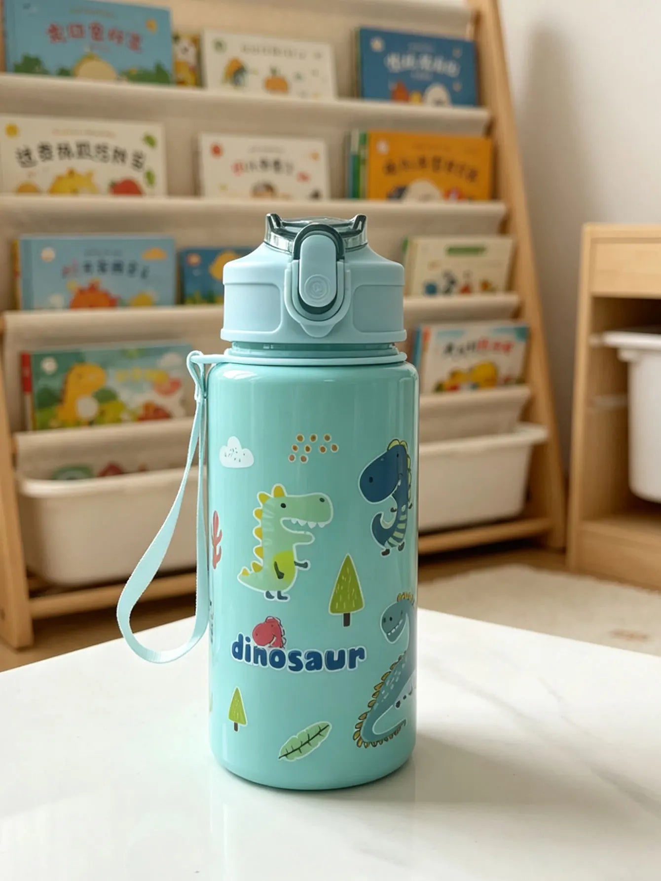 Cartoon Printed Straw Cup | BPA Free 500ml Plastic Water Bottle for Kids