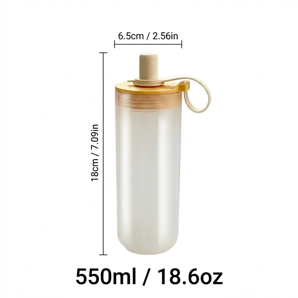 Clear Plastic Reusable Travel Mug | Leak-Proof Cup with Straw and Handle