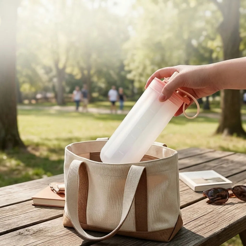 Clear Plastic Reusable Travel Mug | Leak-Proof Cup with Straw and Handle